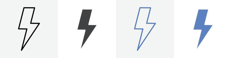 lightning icon set use for web ui or app vector