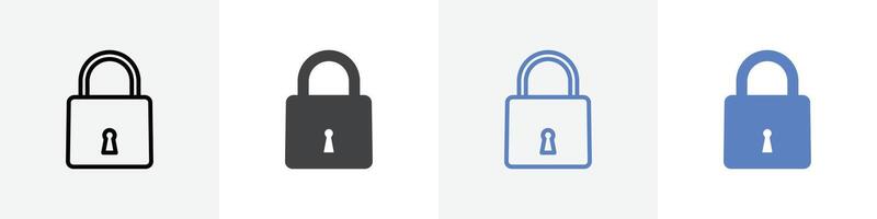 lock icon set use for web ui or app vector