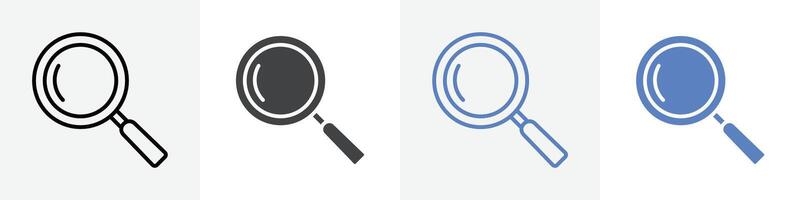 magnifying glass icon set use for web ui or app vector