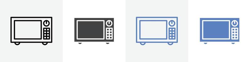 microwave icon set use for web ui or app vector