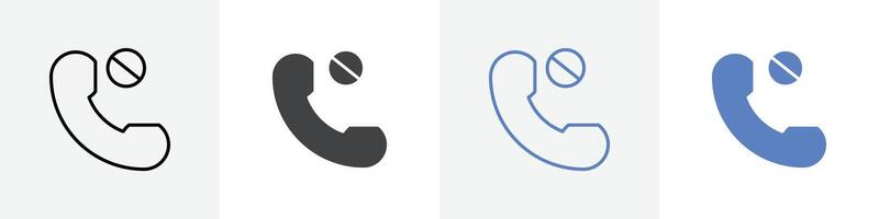missed call icon set use for web ui or app vector