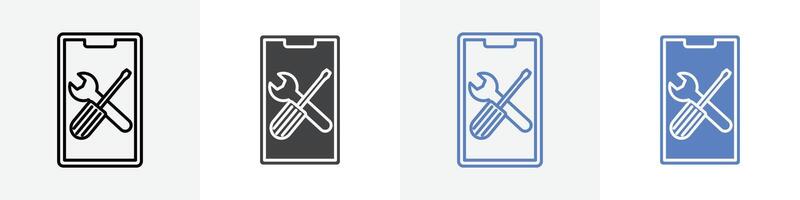 mobile repair icon set use for web ui or app vector