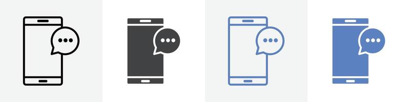 mobile with chat bubble icon set use for web ui or app vector