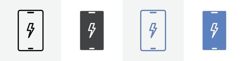 mobile with lightning icon set use for web ui or app vector