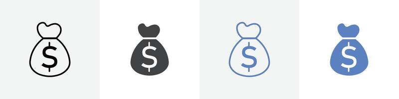 money sac icon set use for web ui or app vector