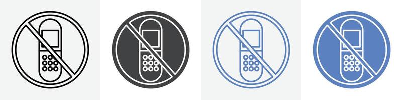 no flip phone icon set use for web ui or app vector
