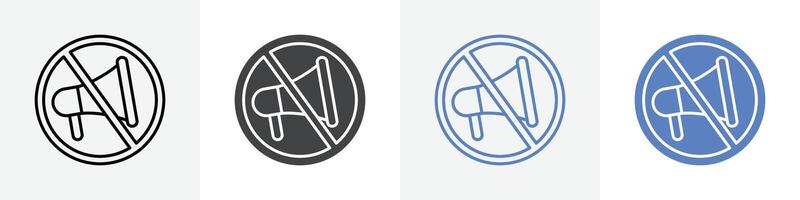 no loudspeaker icon set use for web ui or app vector
