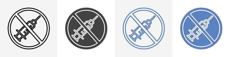 no injection icon set use for web ui or app vector