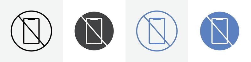 no mobile icon set use for web ui or app vector