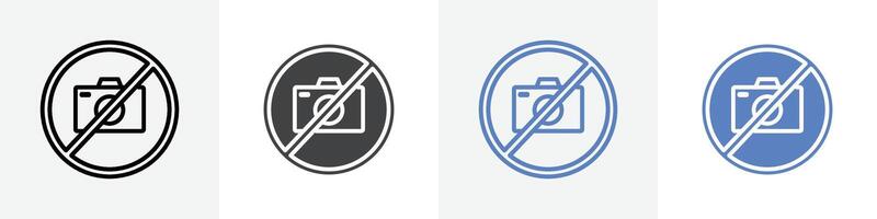 no photo icon set use for web ui or app vector