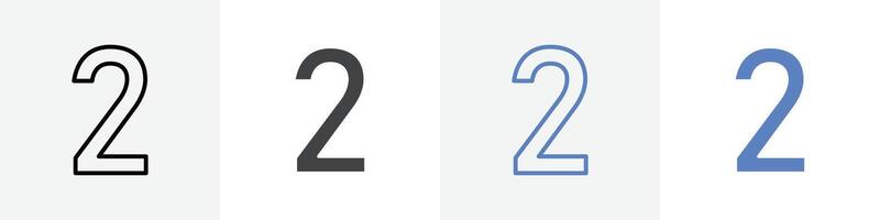 number 2 icon set use for web ui or app vector