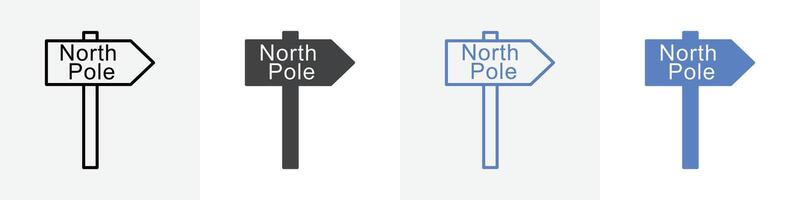 north pole sign set use for web ui or app vector