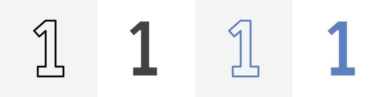 number 1 icon set use for web ui or app vector