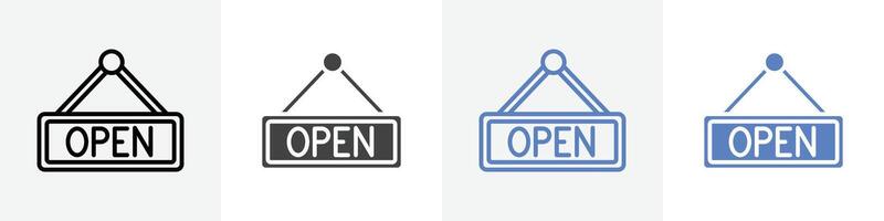 open sign icon set use for web ui or app vector