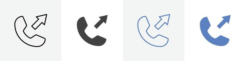 out going call icon set use for web ui or app vector