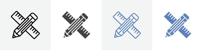 pencil scale icon set use for web ui or app vector