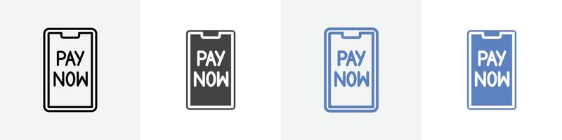 pay now icon set use for web ui or app vector
