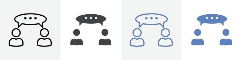 people talking icon set use for web ui or app vector