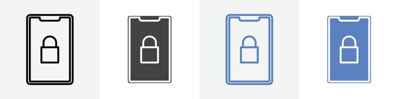 phone lock icon set use for web ui or app vector