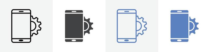 phone setting icon set use for web ui or app vector