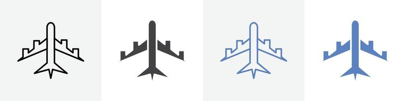 avión icono conjunto utilizar para web ui o aplicación vector