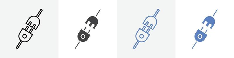 plug icon set use for web ui or app vector