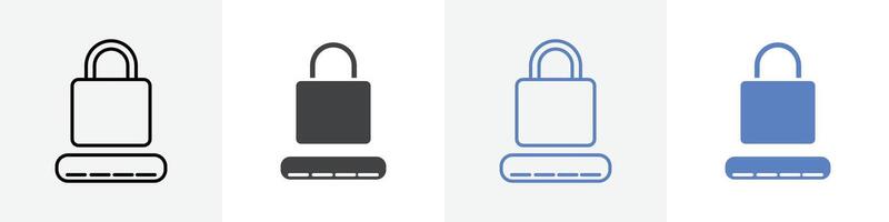 pin lock icon set use for web ui or app vector