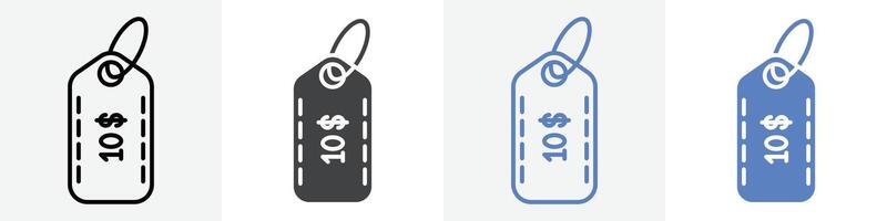 price tag icon set use for web ui or app vector