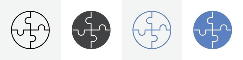 puzzel icon set use for web ui or app vector