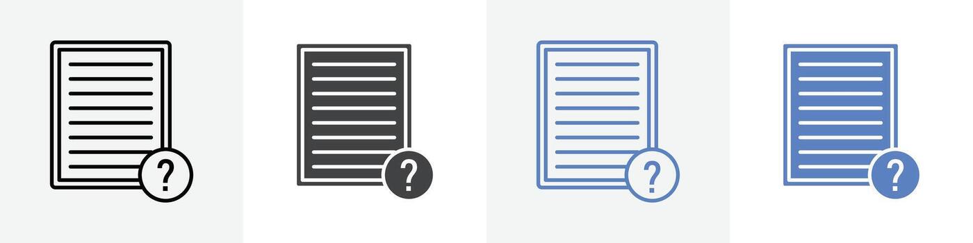 pregunta papel icono conjunto utilizar para web ui o aplicación vector