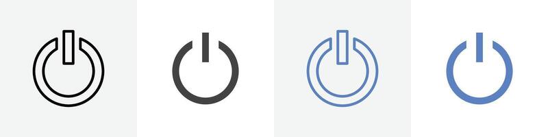 power button icon set use for web ui or app vector