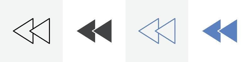 rewind icon set use for web ui or app vector