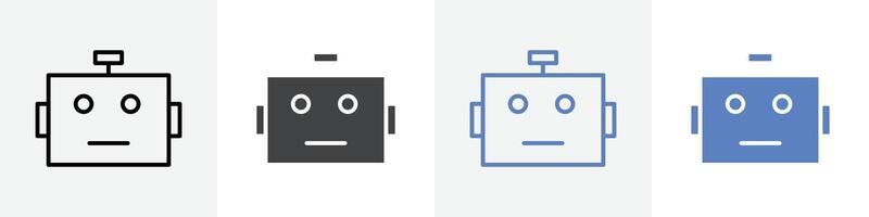 robot face icon set use for web ui or app vector