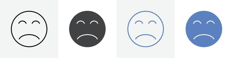 sad icon set use for web ui or app vector