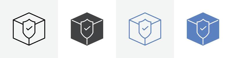 safe parcel icon set use for web ui or app vector