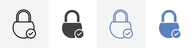 safe icon set use for web ui or app vector