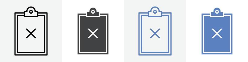 sheet with cross icon set use for web ui or app vector