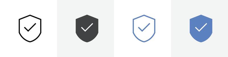 sheild icon set use for web ui or app vector