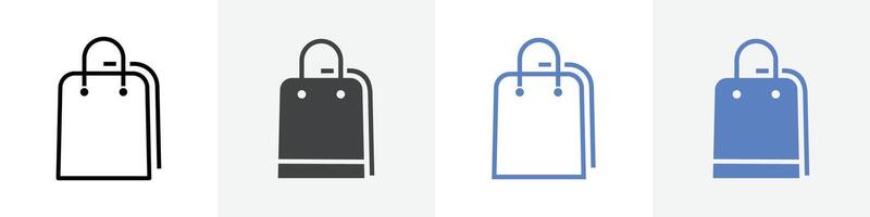 shopping bag icon set use for web ui or app vector