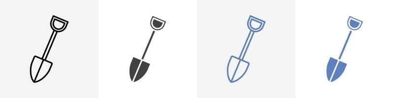 shovel icon set use for web ui or app vector