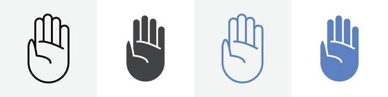 stop hand icon set use for web ui or app vector