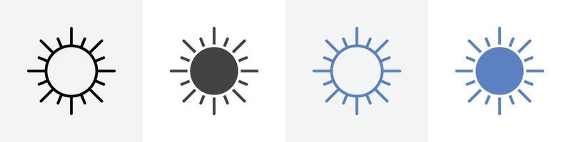 sun icon set use for web ui or app vector