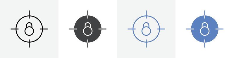 target locked icon set use for web ui or app vector