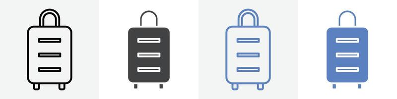 suitcase icon set use for web ui or app vector