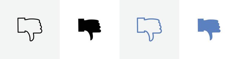 thumbs down icon set use for web ui or app vector