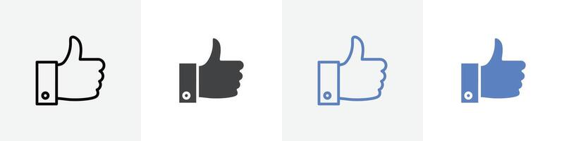 thumbsup icon set use for web ui or app vector