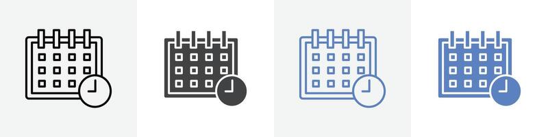 time icon set use for web ui or app vector