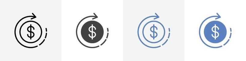 time is money icon set use for web ui or app vector