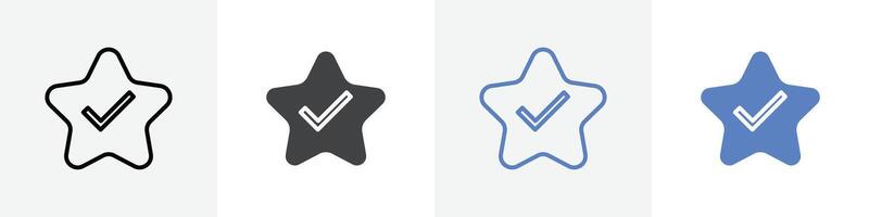 tick star icon set use for web ui or app vector