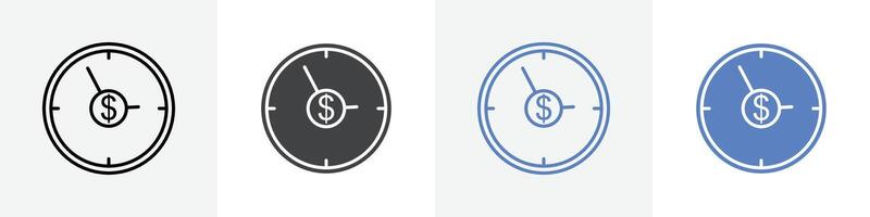 time is money icon set use for web ui or app vector